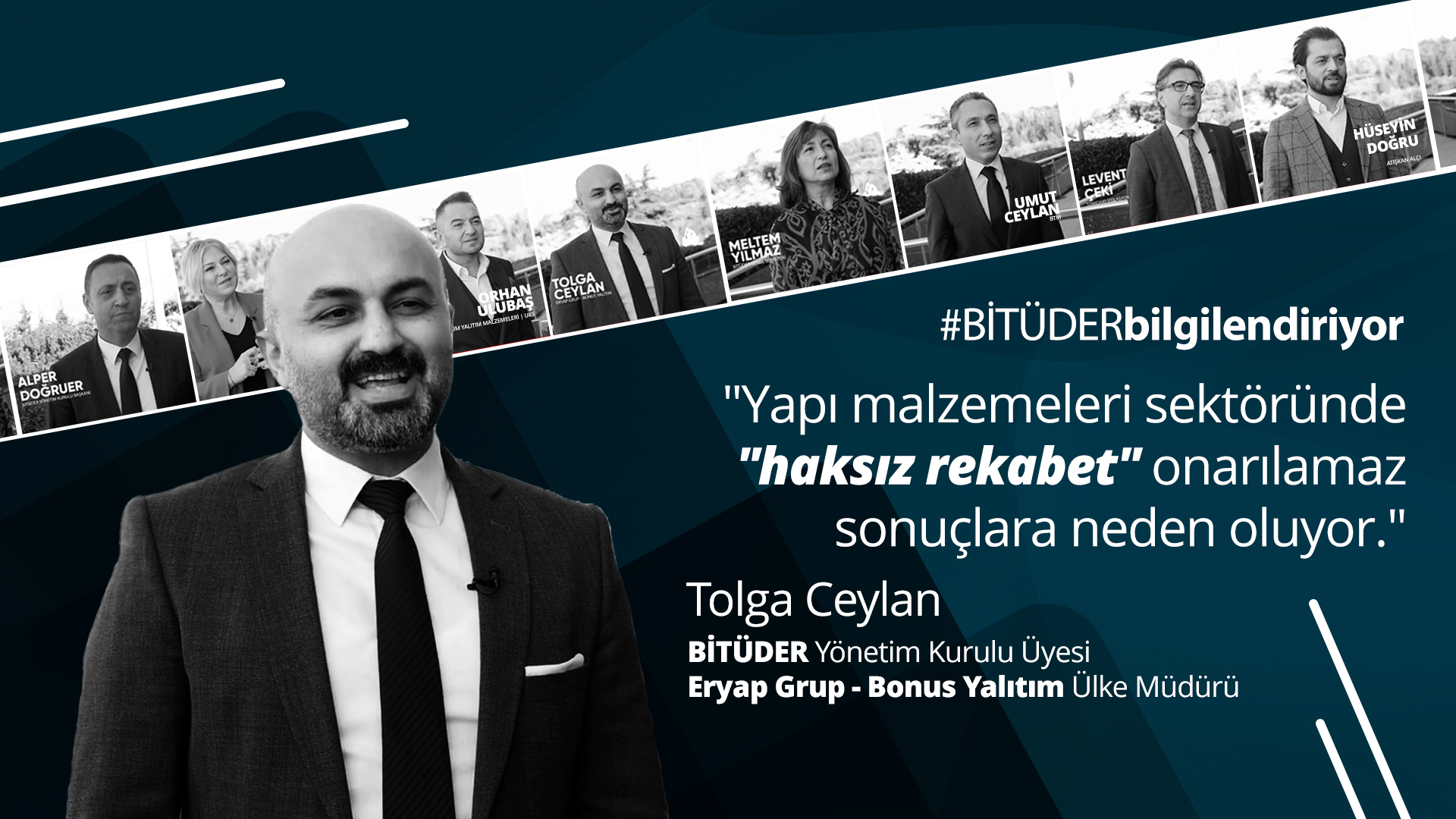 Yapı malzemeleri sektöründe haksız rekabet onarılamaz sonuçlara neden oluyor. - Tolga Ceylan