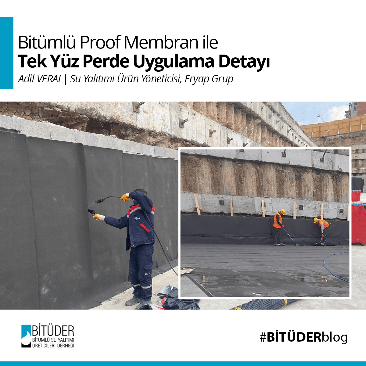 BİTÜMLÜ PROOF MEMBRAN İLE TEK YÜZ PERDE UYGULAMA DETAYI
