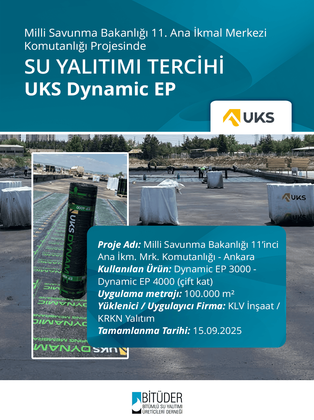 UKS Milli Savunma Bakanlığı 11’inci Ana İkmal Merkezi Komutanlığı’nın Su Yalıtım Güvencesi Oldu!